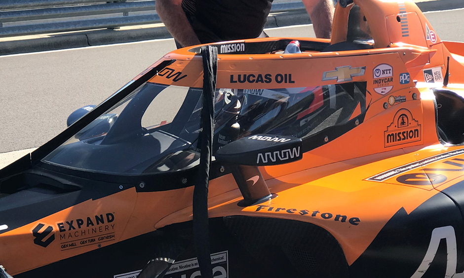 Felix Rosenqvist in his first test with Arrow McLaren SP