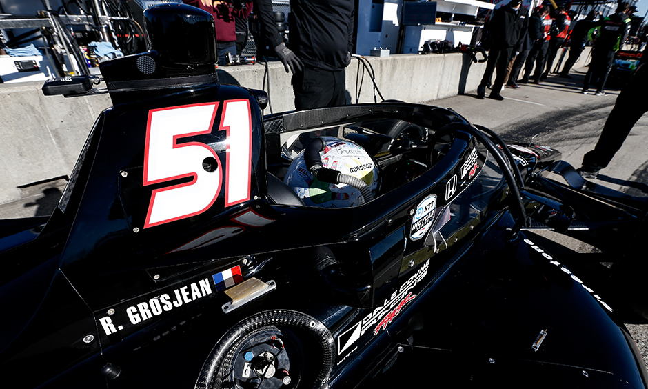  Romain Grosjean in his car