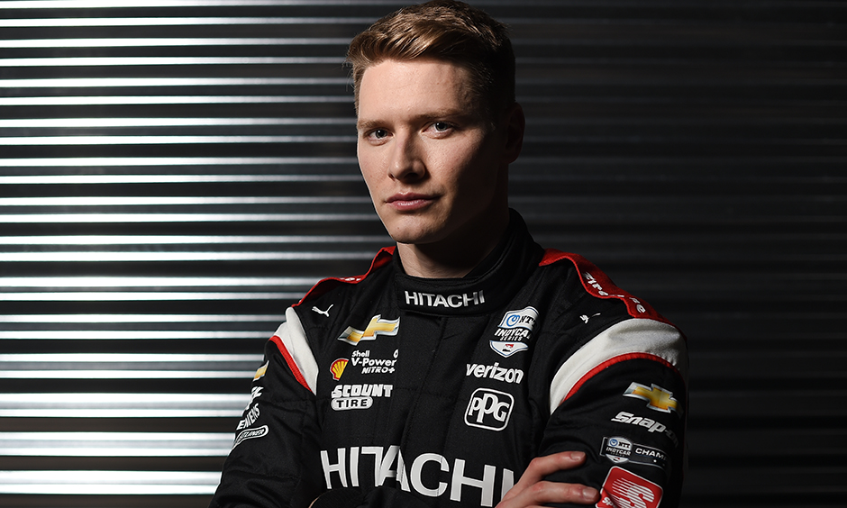 Josef Newgarden in studio.