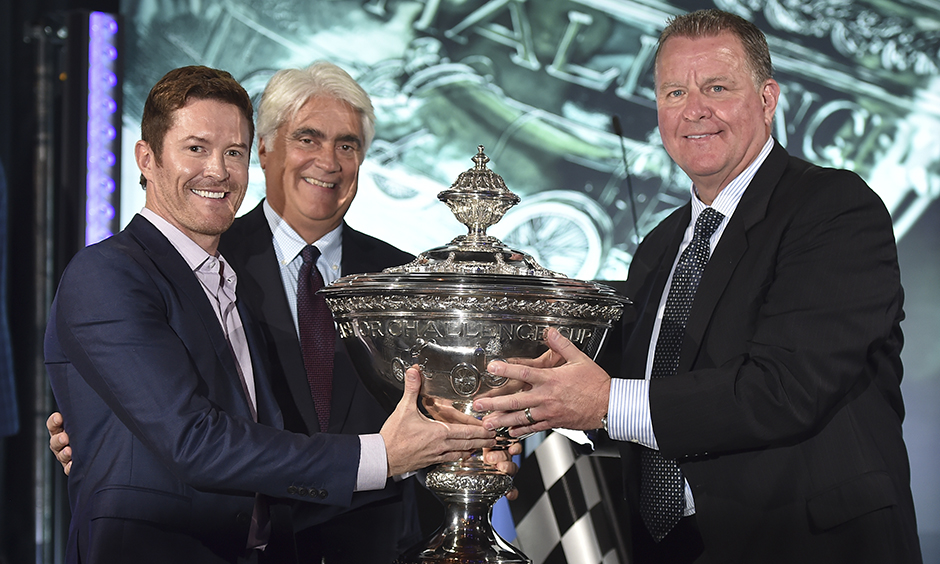 Scott Dixon, Mark Miles and Jay Frye