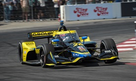 Thumbnail for Herta Leads; Helio, Rossi Livid after Frantic Long Beach Warmup