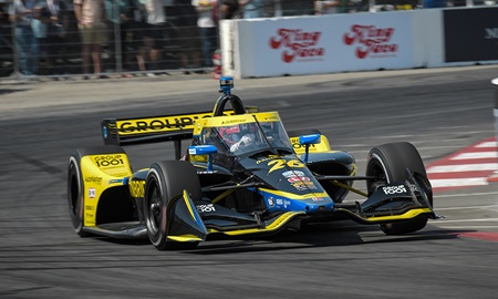 thumbnail for Herta Leads; Helio, Rossi Livid after Frantic Long Beach Warmup