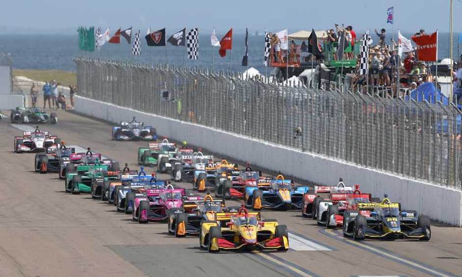 The start of the 2023 Firestone Grand Prix of St. Petersburg.