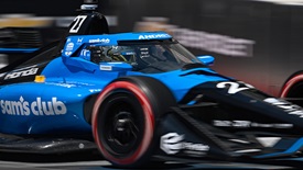 Thumbnail for Kyle Kirkwood Sets Rapid Pace in Warmup on Streets of Detroit