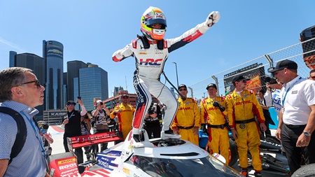 thumbnail for Palou Endures Chaos, Strategy at Detroit for Fourth Win of Season