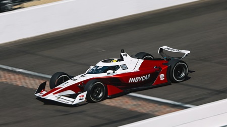 thumbnail for Early Steps Toward Speed Taken With New Car in First Oval Test at IMS