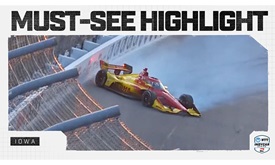 Thumbnail for Championship Leader Alex Palou Spins, Crashes out at Iowa