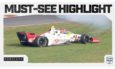 thumbnail for Sting Ray Robb Spins into Tire Barrier during Portland Practice