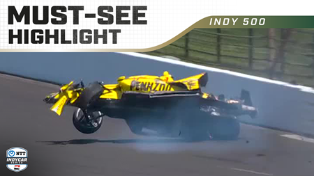thumbnail for Scott McLaughlin Slams Wall, Catches Air in Indy 500 Practice Crash