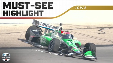 thumbnail for Kyle Kirkwood Crashes Out of Race 1 at Iowa