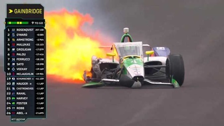 thumbnail for  Fiery Indy 500 Incident Ends Rookie’s Race